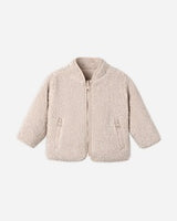 Shearling Zip Jacket || Rose Water by Quincy Mae