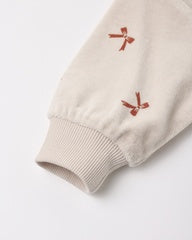 Velour Relaxed Sweatshirt || Red Bows by Quincy Mae