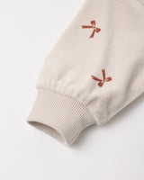Velour Relaxed Sweatshirt || Red Bows by Quincy Mae