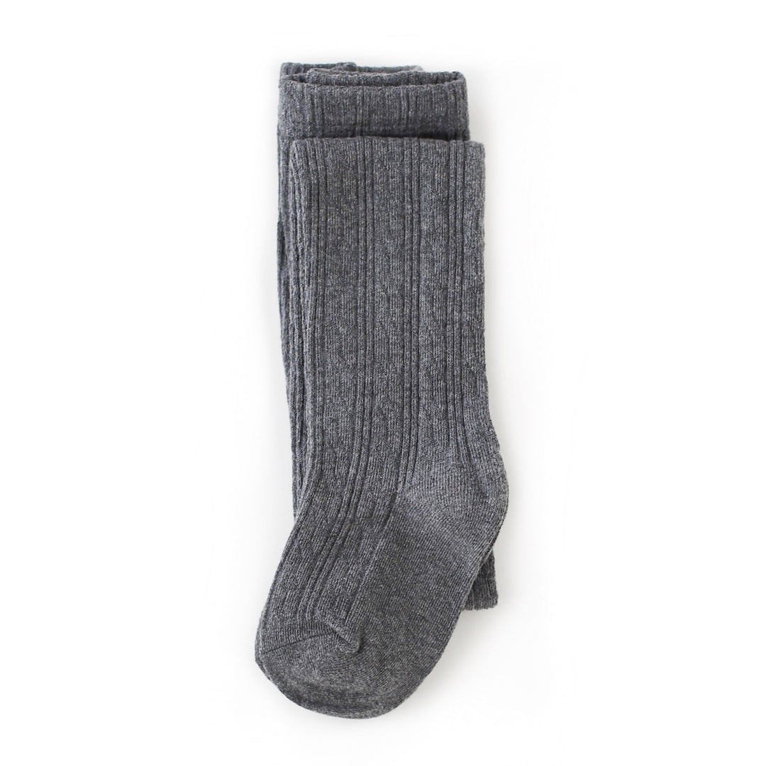 Charcoal Gray Cable Knit Tights by Little Stocking Co.