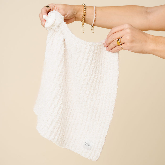 Chenille Blanket- White - Mini/Lovey by Lou Lou & Company