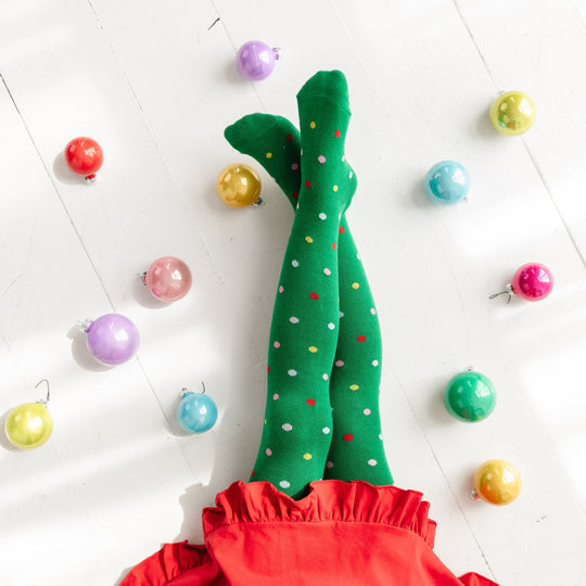 Oh Christmas Tree Knit Tights by Little Stocking Co.