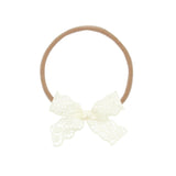 Lace Bow - Mini Ivory Headband by Lou Lou & Company