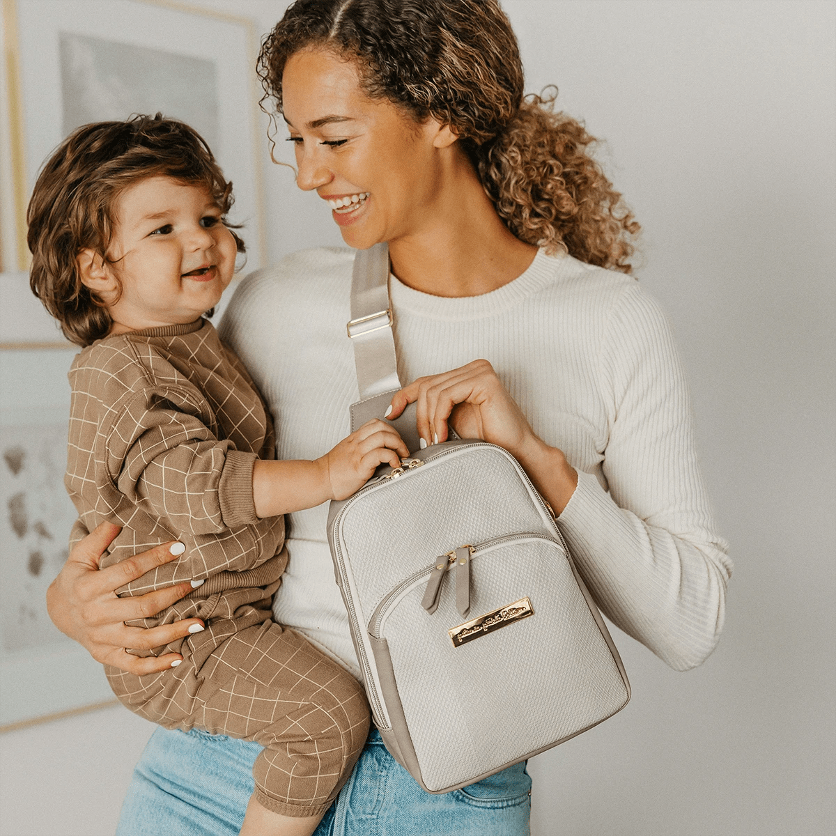 Criss-Cross Sling in Grey Matte Cable Stitch by Petunia Pickle Bottom