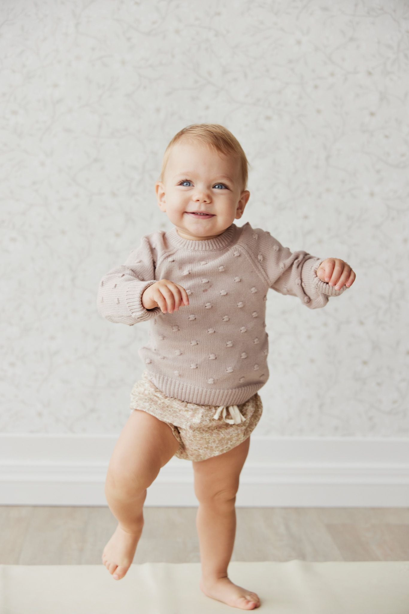 Dotty Knit Jumper in Rosebud by Jamie Kay – Pi Baby Boutique