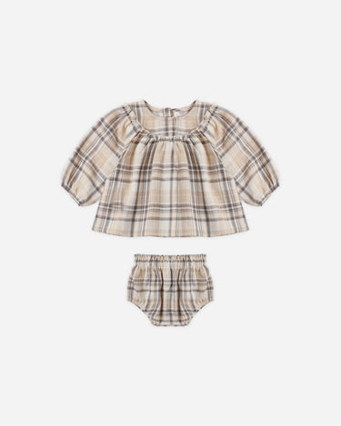 Mia Top + Bloomer Set || Fall Plaid by Quincy Mae
