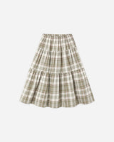 Tiered Midi Skirt || Olive Dobby Plaid by Rylee + Cru