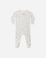 Bamboo Zip Footie || Cloud Floral by Quincy Mae