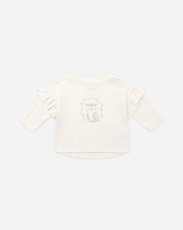 Ruffle Long Sleeve Tee || Baby Owl by Quincy Mae
