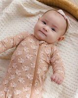 Bamboo Zip Footie || Fall Floral by Quincy Mae
