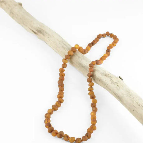Raw Cognac Amber Necklace by CanyonLeaf