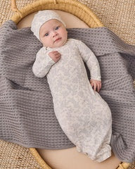 Bamboo Baby Gown + Hat Set || Cloud Floral by Quincy Mae