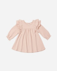 Long Sleeve Flutter Dress || Dusty Rose by Quincy Mae