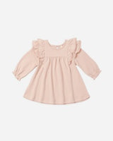 Long Sleeve Flutter Dress || Dusty Rose by Quincy Mae