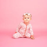 Fancy Flamingos Pink Bamboo Baby Pajamas Convertible Sleeper by Emerson and Friends