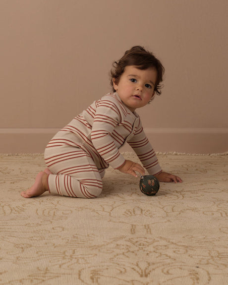 Organic Long John Pajamas || Holiday Stripe by Rylee + Cru