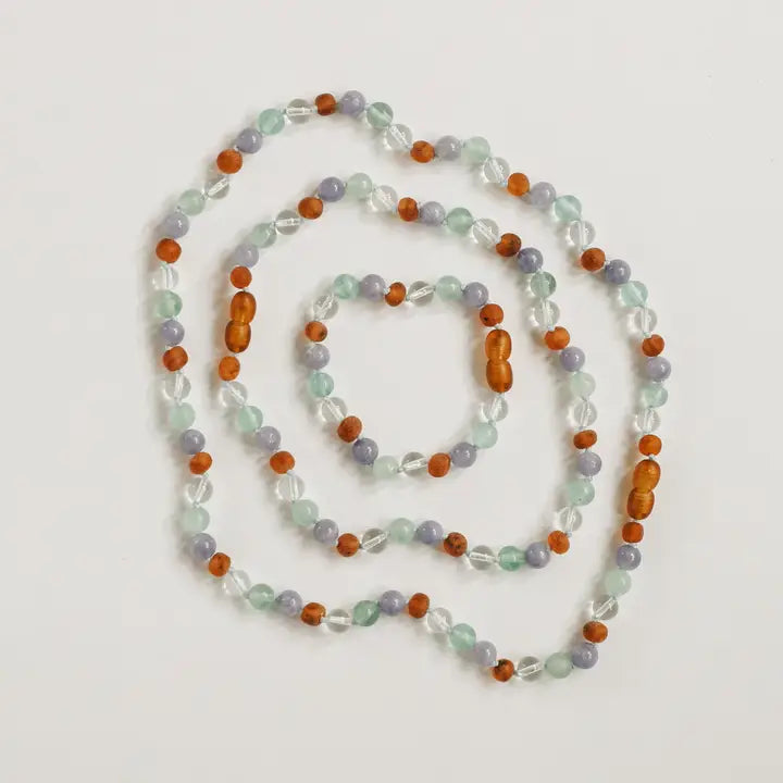 Baltic Sea Amber + Natural Gemstone || Beaded Necklace by CanyonLeaf