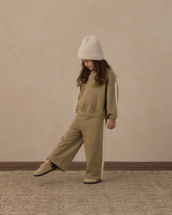 Wide Leg Sweatpant || Olive by Rylee + Cru