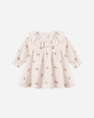 Velour Baby Dress || Red Bows by Quincy Mae