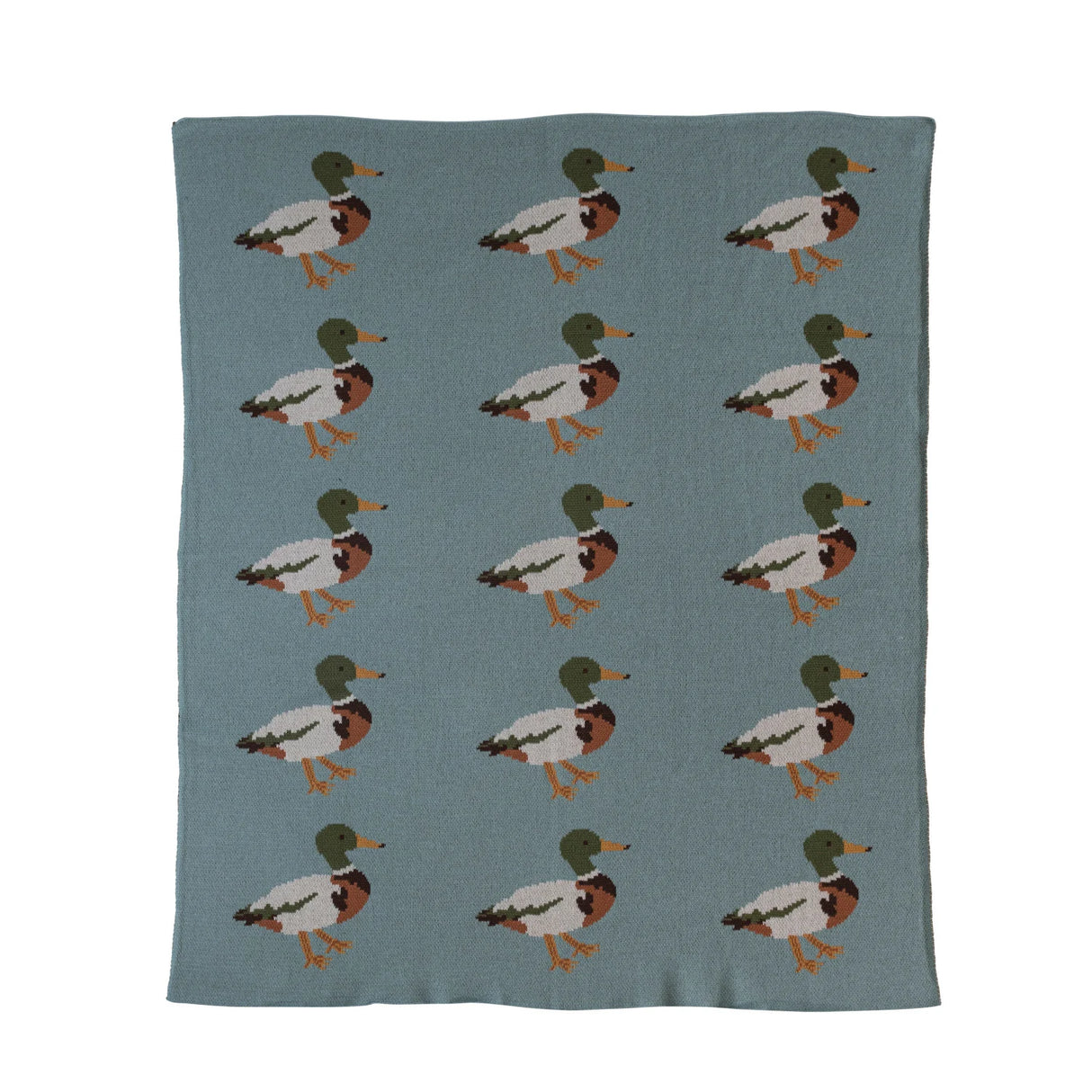Cotton Knit Baby Blanket w/ Ducks by Creative Co-Op