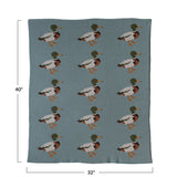 Cotton Knit Baby Blanket w/ Ducks by Creative Co-Op
