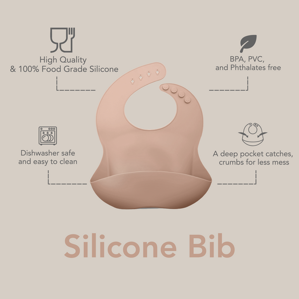 Silicone Bib in Soft Blush by noüka