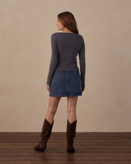 Women's Ribbed Long Sleeve || Midnight by Rylee + Cru