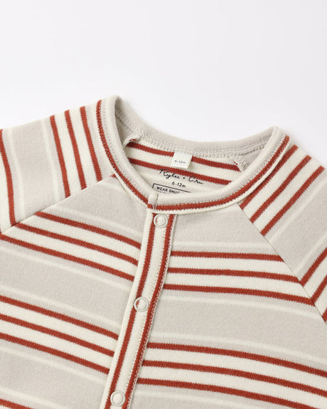 Organic Long John Pajamas || Holiday Stripe by Rylee + Cru