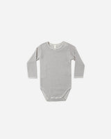 Waffle Long Sleeve Bodysuit || Midnight Microstripe by Quincy Mae