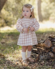 V Smocked Dress || Rustic Plaid by Quincy Mae