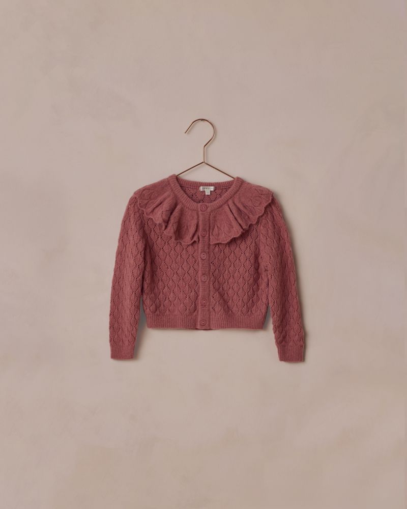 Ruffle Cardigan | Raspberry by Noralee