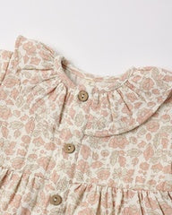 Ruffle Collar Button Dress || Pink Blossom by Quincy Mae