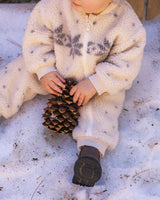 Shearling Baby Jumpsuit || Natural Fair Isle by Rylee + Cru