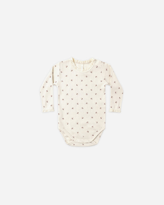 Waffle Long Sleeve Bodysuit || Fall Ditsy by Quincy Mae