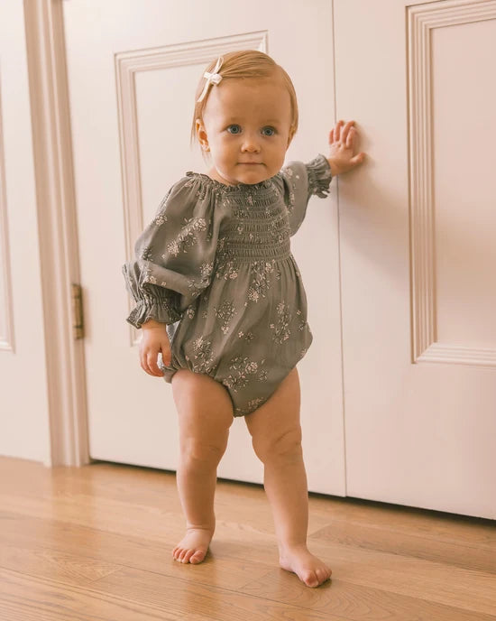 Autumn Romper || Eucalyptus French Floral by Noralee