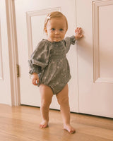 Autumn Romper || Eucalyptus French Floral by Noralee