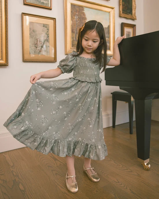 Maggie Dress || Eucalyptus French Floral by Noralee