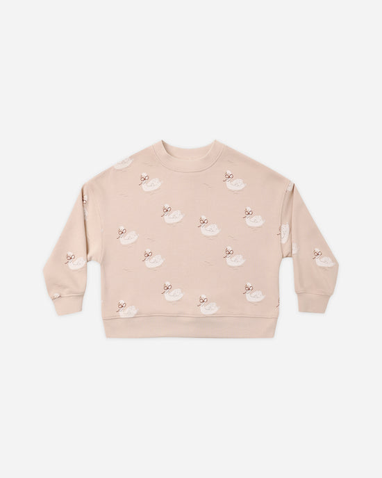 Boxy Pullover || Swans by Rylee + Cru