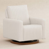 Babyletto Poe Channeled Swivel Glider in Eco-Performance Fabric | Water Repellent & Stain Resistant