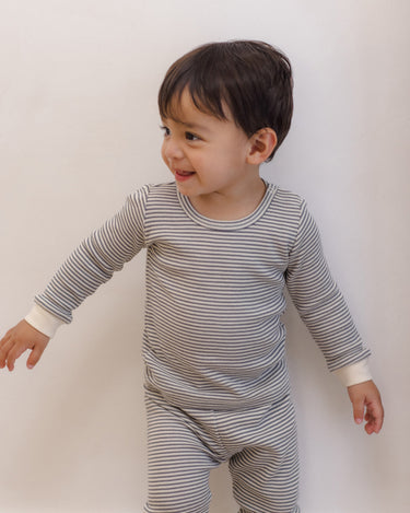 Waffle Top + Pant Set || Midnight Microstripe by Quincy Mae