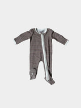 Bamboo Footie Romper in Christmas Stripe by babysprouts