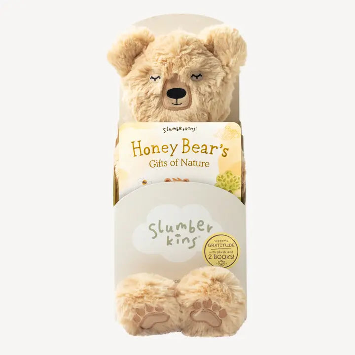 Honey Bear's Gratitude Set - Snuggler with 2 Books! by Slumberkins