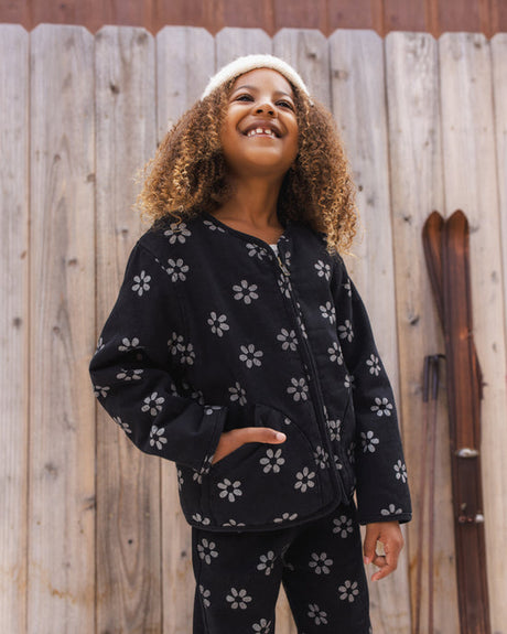 Alix Quilted Jacket || Black Daisy by Rylee + Cru