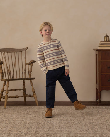 Jacques Sweater || Dusty Blue Stripe by Rylee + Cru