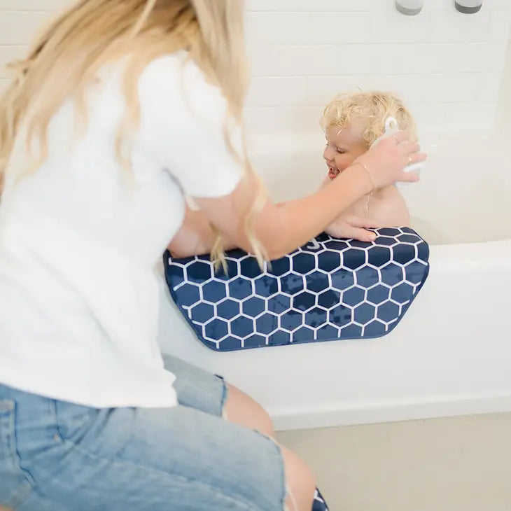 Puj Pad Armrest with Suction Cups in Navy Honeycomb