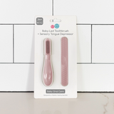 Baby-Led™ Toothbrush + Sensory Tongue Depressor Dual Pack - Blush by EZPZ