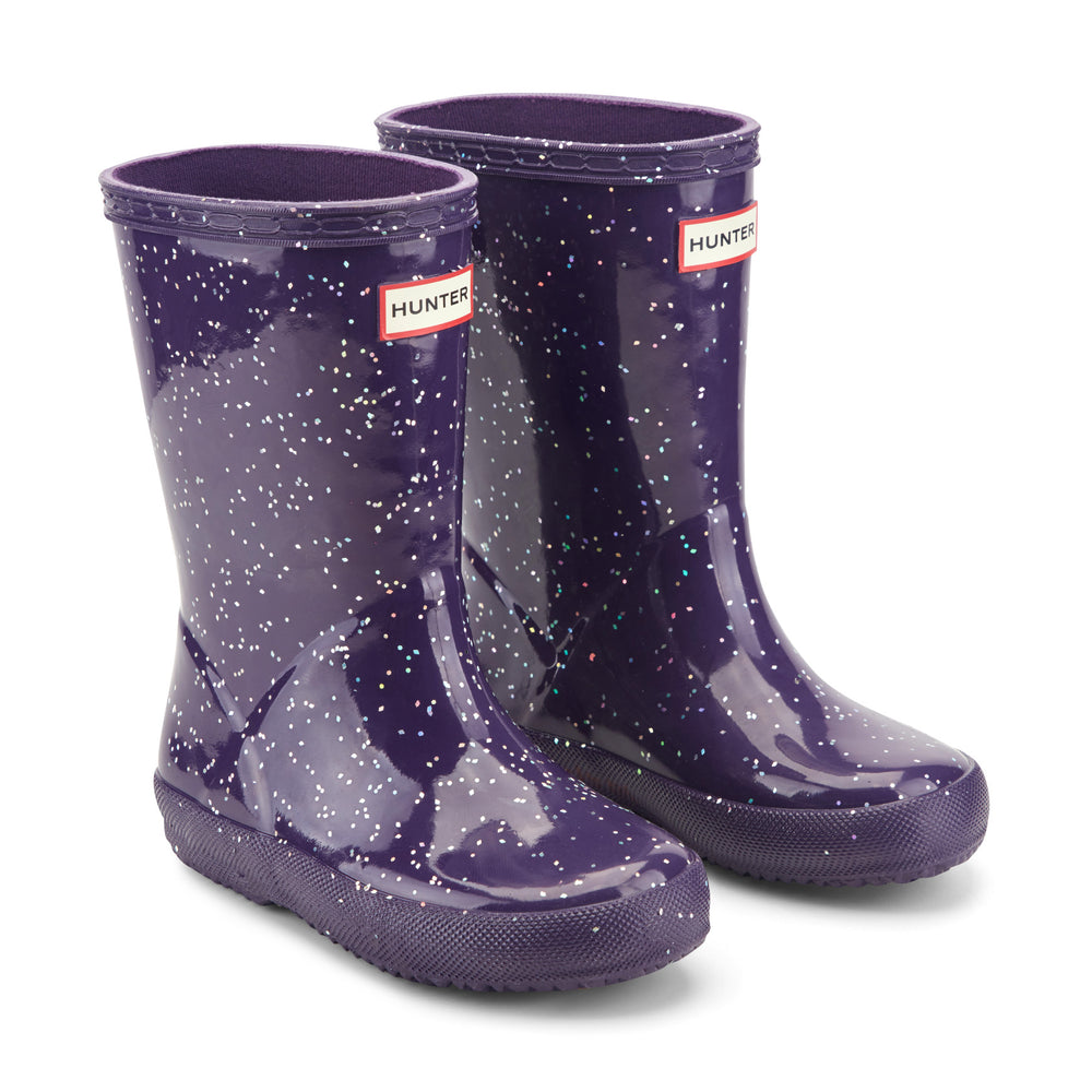 Kids First Giant Glitter Rain Boots- Dark Purple by Hunter Boots