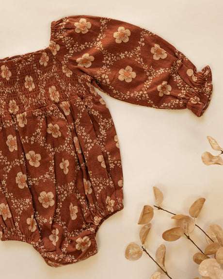 Adelaide Romper || Brick Daisies by Rylee + Cru