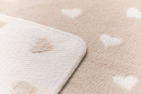 Carla Baby Blanket- Beige Hearts All Over by Indigo 11