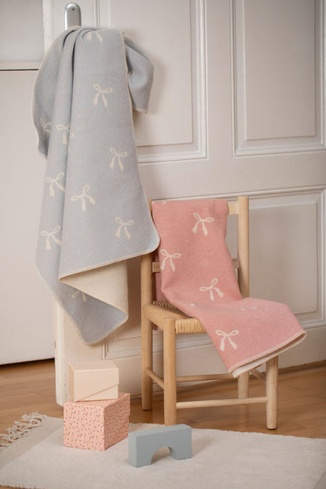 Juwel Baby Blanket- Rose Bows Allover by Indigo 11